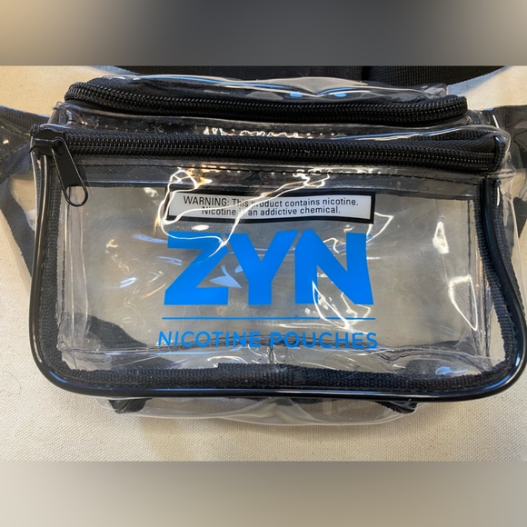 Clear ZYN Nicotine Pouches Branded Black Waist Bag Fanny Pack OSFM Unisex - Picture 3 of 5